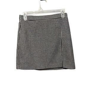 Hollister Mini Skirt Womens Small Black White Houndstooth Ultra High-Rise NWT
